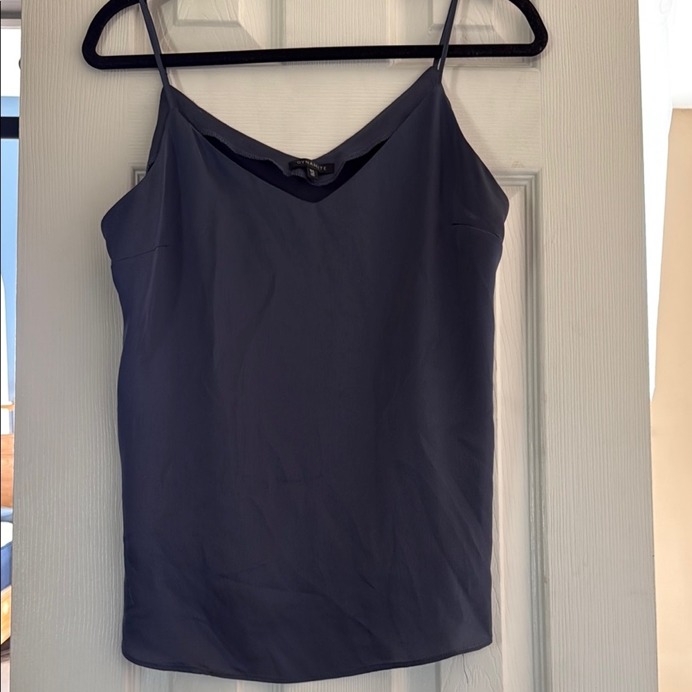 Express Navy V-Neck Spaghetti Strap chiffon Cami